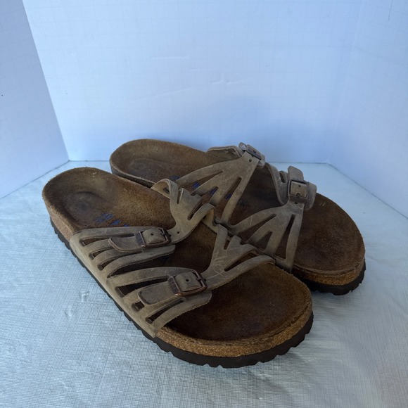 Birkenstock Granada Soft Footbed Sandals Size 40 Women's 9 Mens 7 Brown Germany - Picture 3 of 8